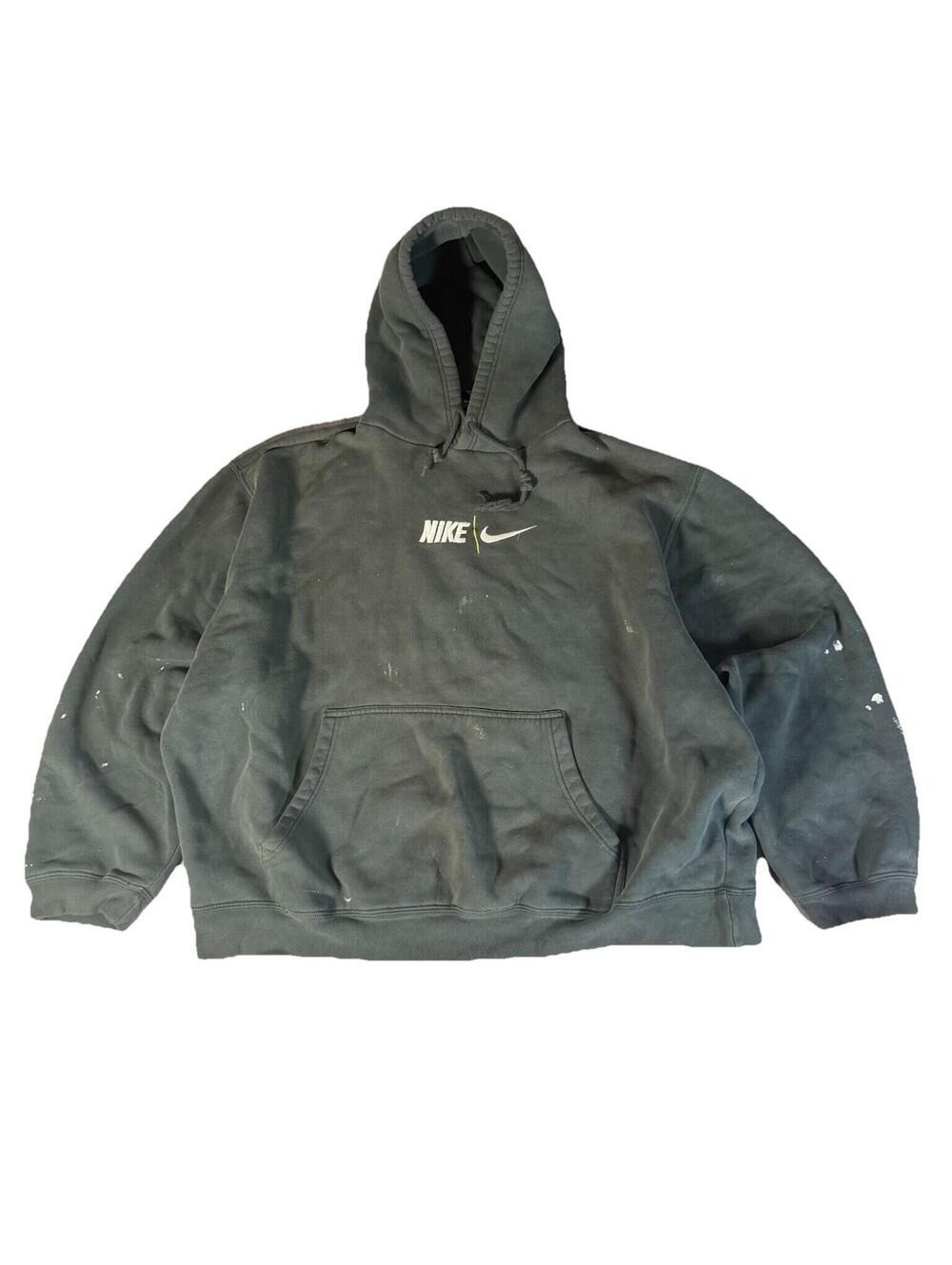 Vintage Team Nike Hoodie Sweatshirt Green Grunge Distressed Smoked Men’s XL